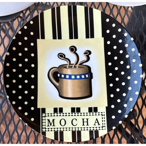 Set of 3 Coffee Decorative Collector Plates Latte Cappuccino Mocha Themes 8" - Picture 4 of 8